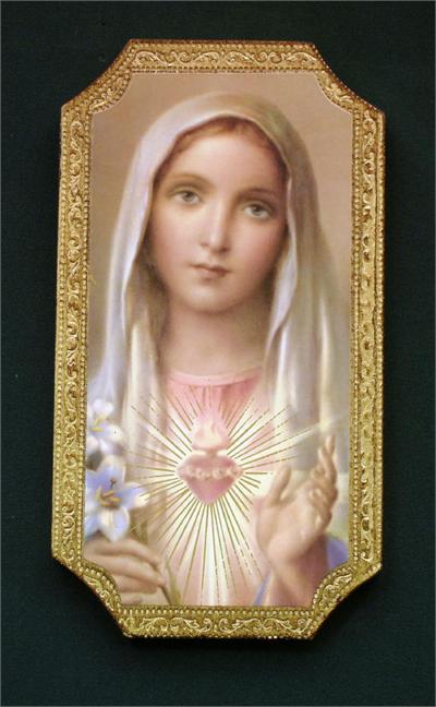 5X9 Immaculate Heart Plaque Made in Italy., 98924