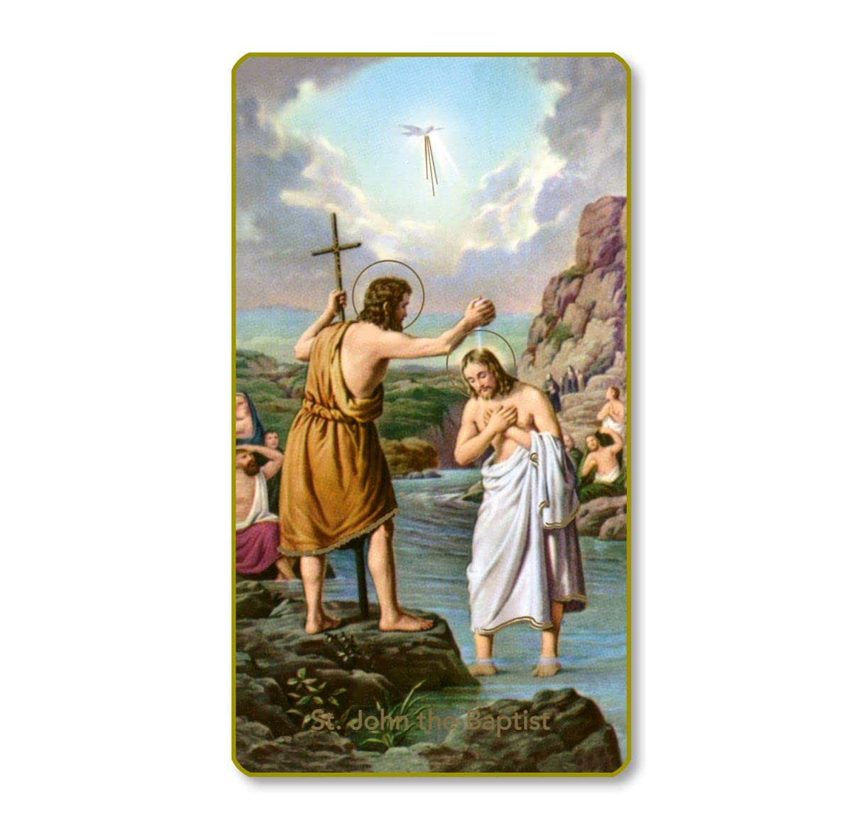St. John the Baptist Italian Paper Holy Cards, 2"x4", Blank Back, 100-Pack, # 5986