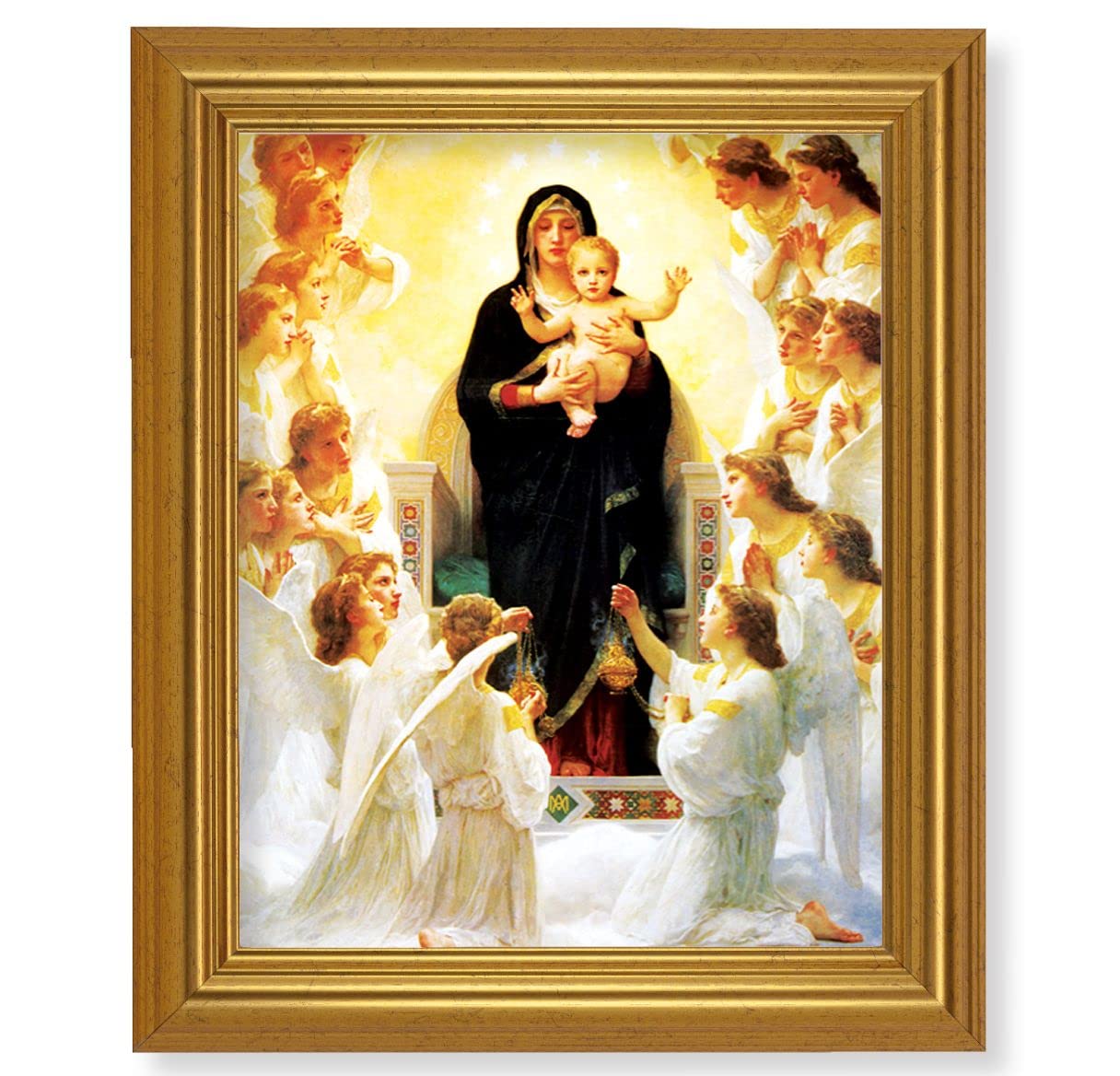 Bouguereau: Queen of Angels, 10"x12" Gold-Leaf Finished Classic Frame, Italian Print on Artboard # 27246
