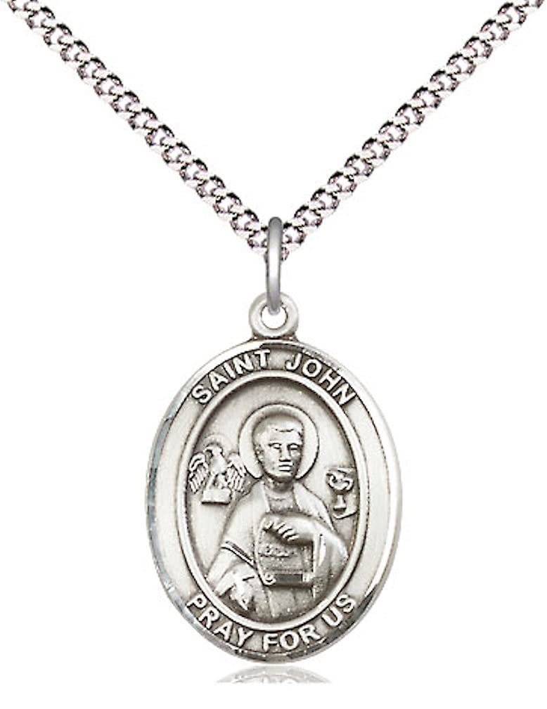 St. John the Apostle Medal in Fine Pewter, 3/4" tall, Your Choice of Chain # 17091