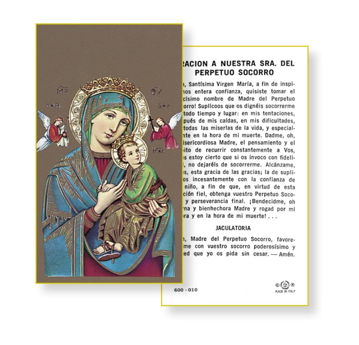 N.S. DEL PERPETUO SOCORRO, Paquete de 100 Estampas Sagradas de Papel, # 2880