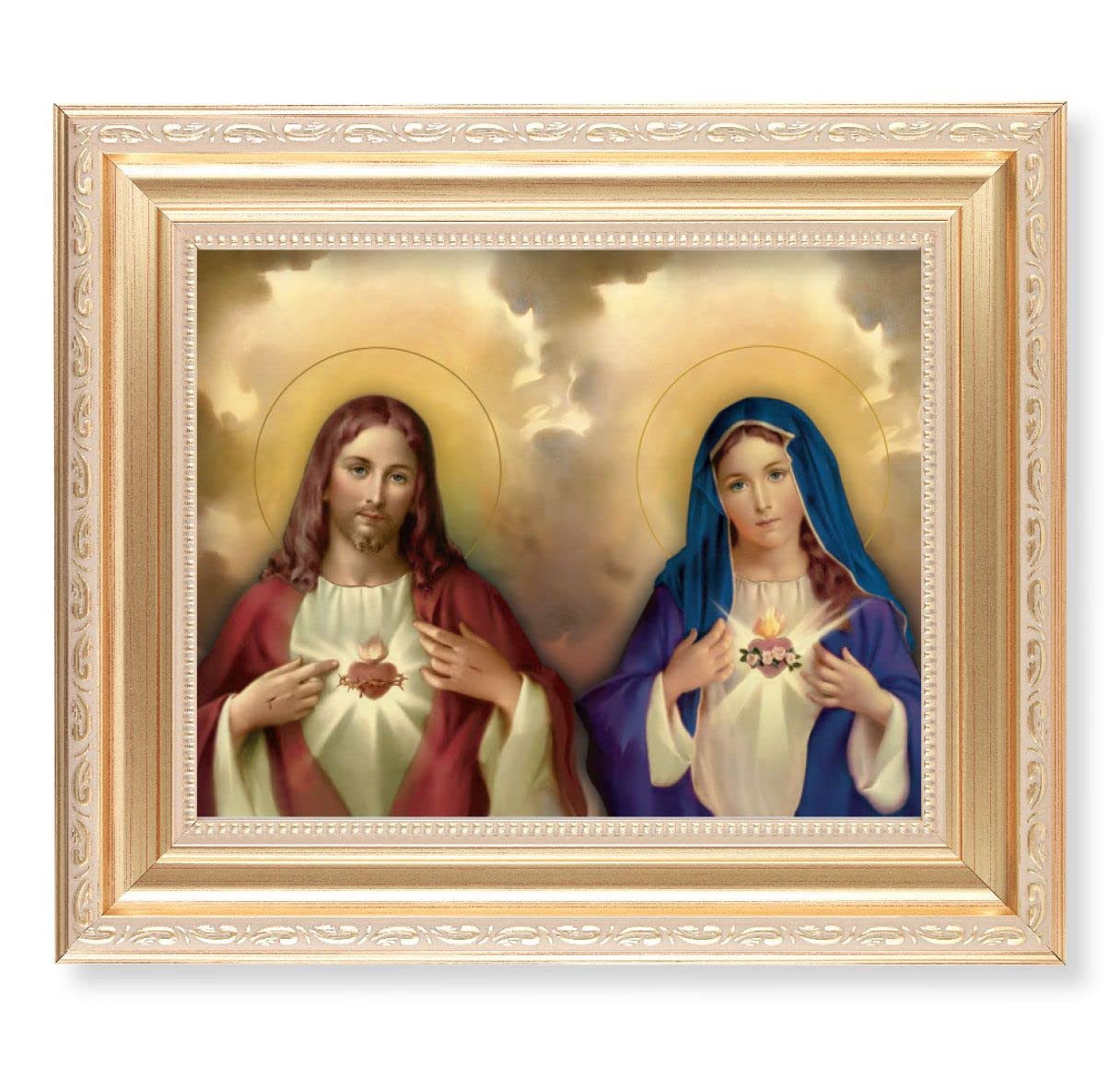 Gold Finish Frame, 11.5" X 13.5", Sacred Hearts, # 90383