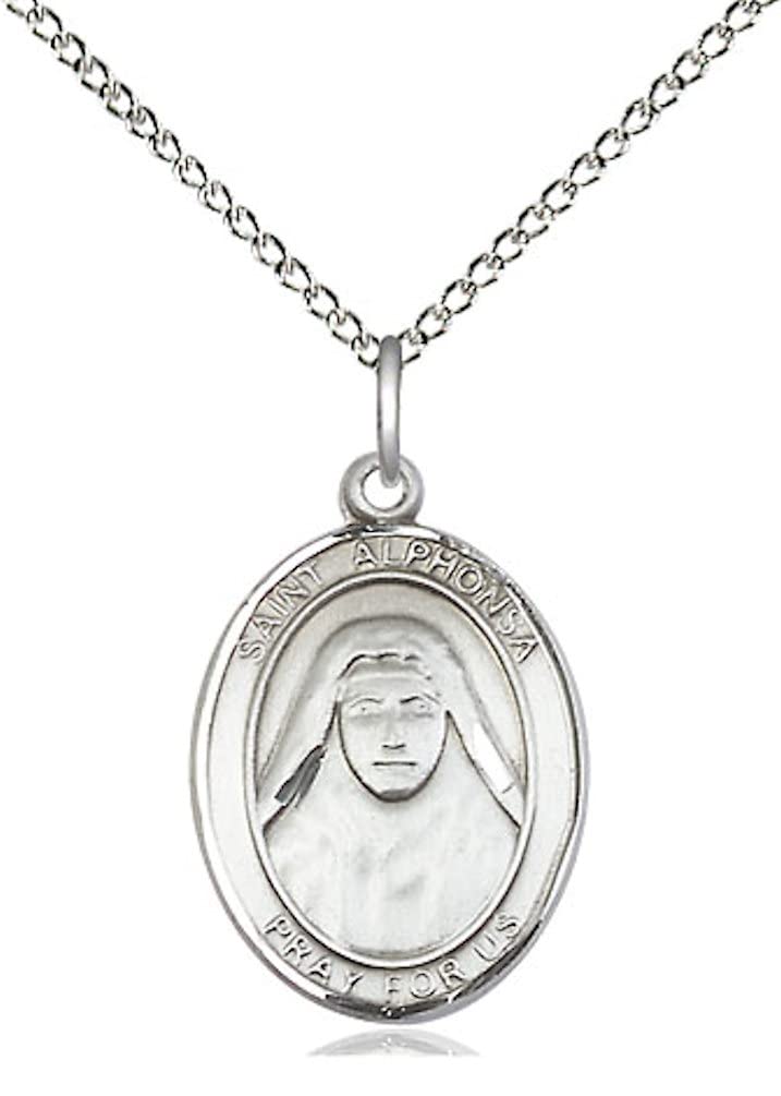 St. Alphonsa of India Medal in Fine Pewter, 3/4" tall, Your Choice of Chain, # 5732