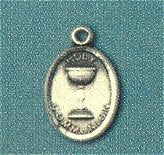 Holy Communion Pendant Oval Solid 14kt Gold 1/2", Your Choice of Free Chain, # 98612