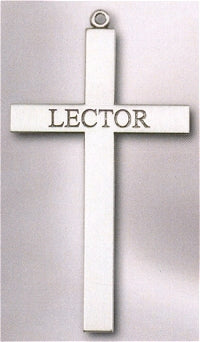 Lector Cross Necklace 2.5" Pewter, Your Choice of Chain, # 43536