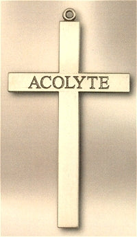 Acolyte Cross Necklace 2.5" Solid 14kt Gold, Free Chain, # 43518
