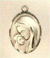 3/4" Oval Madonna & Child Medal 14kt Gold Filled, Your Choice of Chain # 43515