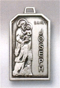 1-1/8" x 11/16" St. Joseph Medal Sterling Silver, # 96550