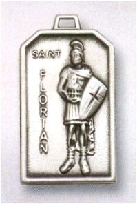 1-1/8" x 11/16" St. Florian Medal Sterling Silver, # 96562