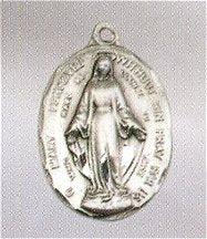 Miraculous, Oval, 13/16", Sterling Silver, your choice of chain, # 43668