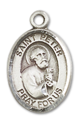 1/2" Sterling Silver St. Peter the Apostle Charm Medal, Your Choice of Chain, # 10011