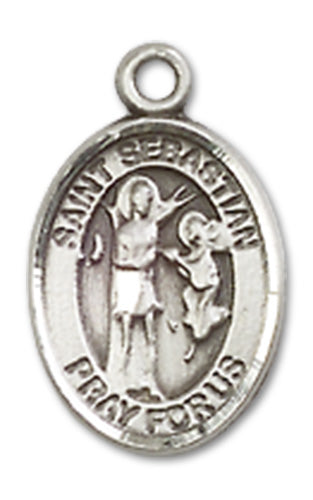 Fine Pewter Charm Medal, 1/2", St. Sebastian, Your Choice of Chain, # 10407