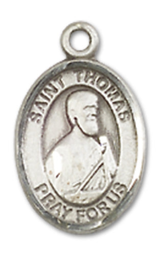 Sterling Silver Charm Medal, 1/2", St. Thomas the Apostle, Your Choice of Chain, # 10028