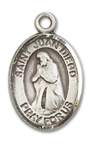 1/2" Sterling Silver St. Juan Diego Charm Medal, Your Choice of Chain, # 10031