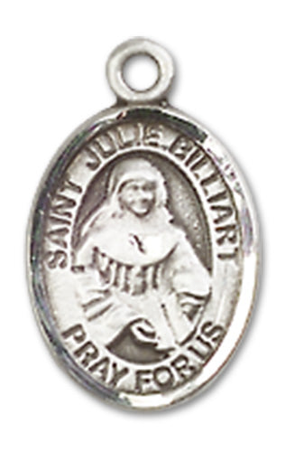 1/2" Fine Pewter St. Julie Billiart Charm Medal, Your Choice of Chain, # 10426