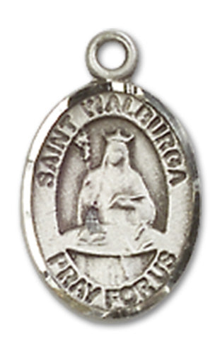 St. Walburga Charm Medal, Sterling Silver, 1/2", Your choice of chain, # 10046