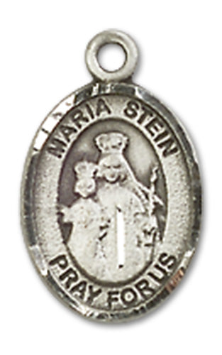 Maria Stein Charm Medal, Sterling Silver, 1/2", Your Choice of Chain, # 10050