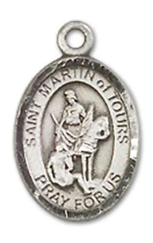 1/2" Fine Pewter St. Martin de Tours Charm Medal, Your Choice of Chain, # 10446