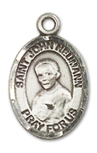 1/2" Sterling Silver St. John Neumann Charm Medal, Your Choice of Chain, # 10056