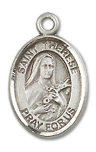 Fine Pewter Charm Medal, 1/2", St. Therese of Lisieux, Your Choice of Chain, # 10455