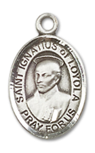1/2" Sterling Silver St. Ignatius of Loyola Charm Medal, Your Choice of Chain, # 10073