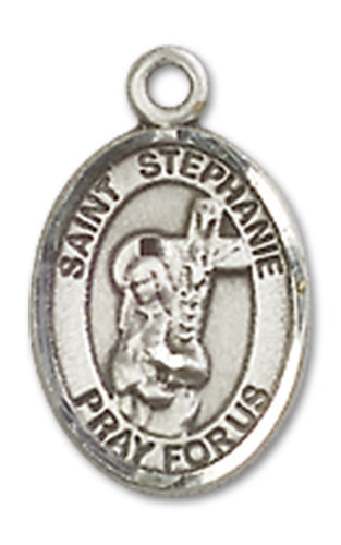 Fine Pewter Charm Medal, 1/2", St. Stephanie, Your Choice of Chain, # 10474
