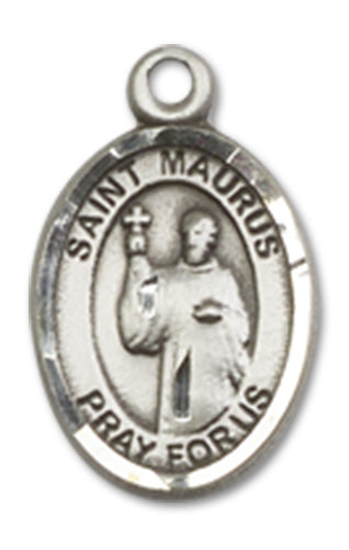 1/2" Sterling Silver St. Maurus Charm Medal, Your Choice of Chain, # 10096