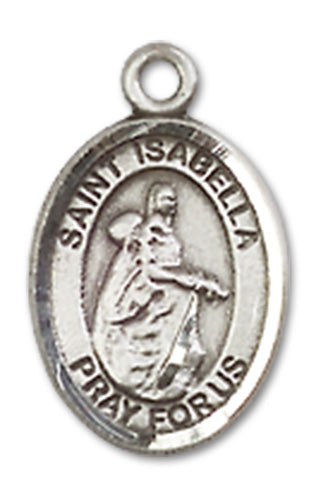 1/2" Sterling Silver St. Isabella of Portugal Charm Medal, Your Choice of Chain, # 10104
