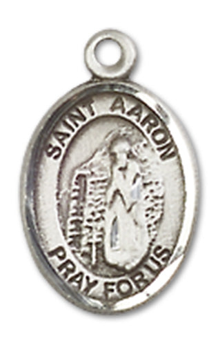 St. Aaron Charm Medal, Sterling Silver, 1/2", Your Choice of Chain, # 10108