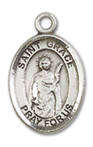 St. Grace Charm Medal, Fine Pewter, 1/2", Your choice of chain, # 10500