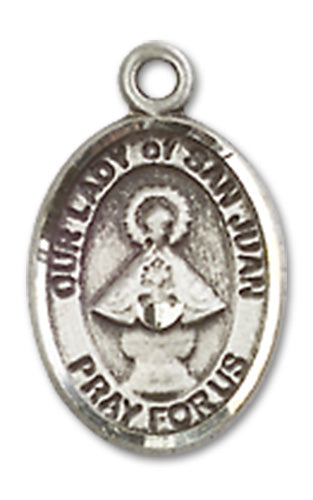 Our Lady of San Juan Charm Medal, Fine Pewter, 1/2", Your Choice of Chain, # 10508