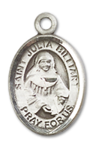 1/2" Fine Pewter St. Julia Billiart Charm Medal, Your Choice of Chain, # 10510