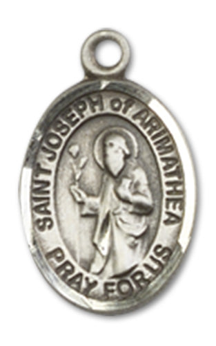 1/2" Sterling Silver St. Joseph of Arimathea Charm Medal, Your Choice of Chain, # 10156
