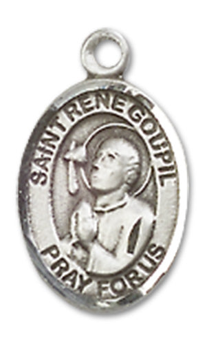 Sterling Silver Charm Medal, 1/2", St. Rene Goupil, Your Choice of Chain, # 10191