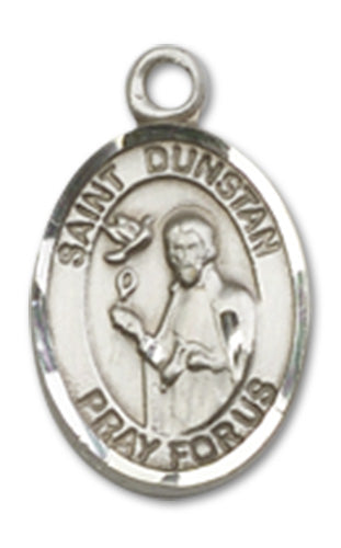 St. Dunstan Charm Medal, Sterling Silver, 1/2", Your choice of chain, # 10212