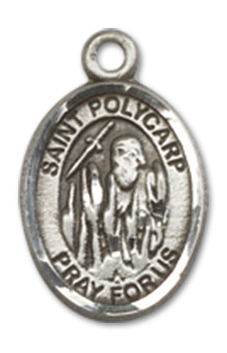 Fine Pewter Charm Medal, 1/2", St. Polycarp of Smyrna, Your Choice of Chain, # 10613