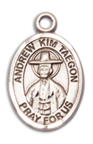 St. Andrew Kim Taegon Charm Medal, Fine Pewter, 1/2", Your Choice of Chain, # 10623