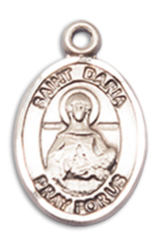 St. Daria Charm Medal, Sterling Silver, 1/2", Your choice of chain, # 10253