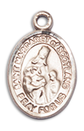 St. Margaret of Scotland Charm Medal, Fine Pewter, 1/2", Your Choice of Chain, # 10670