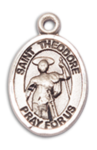 Fine Pewter Charm Medal, 1/2", St. Theodore, Your Choice of Chain, # 10683