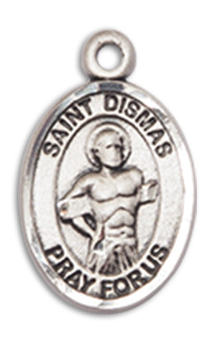 St. Dismas Charm Medal, Sterling Silver, 1/2", Your choice of chain, # 10276