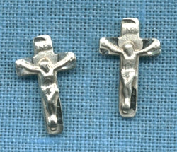 Small Cross Earrings - Post - Sterling, # 10371
