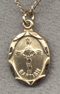 5/8" 14kt Gold Filled Baptism Cross, Your Choice of Chain, # 10719