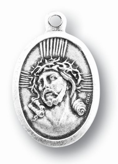 Ecce Homo / Mater Dolorosa Silver Oxidized Medal, 1" overall, # 1122