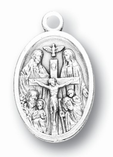 Crucifixion Silver Oxidized Medal, 1" overall, # 1120