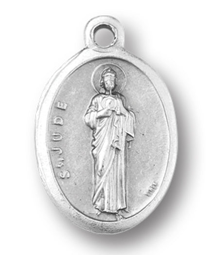St. Jude Silver Oxidized Medal, 1" overall, # 1072
