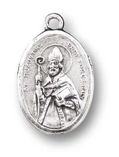 St. Monica Silver Oxidized Medal, 1" overall, # 1009