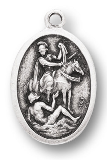 St. Martin Caballero Silver Oxidized Medal, 1" overall, # 1084