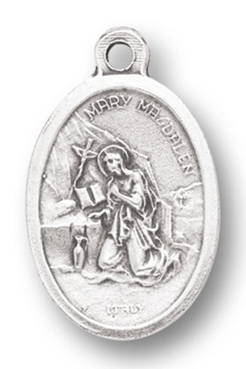 St. Mary Magdalen Silver Oxidized Medal, 1" overall, # 1028