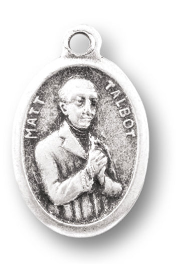 St. Matt Talbot Silver Oxidized Medal, 1" overall, # 1085